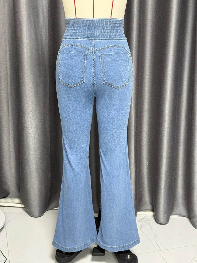 Elastischer Bund Sexy Bodycon Jeans Damen Streetwear Hohe Taille Elastischer Slim Fit Leichter Hüftlift Mode Jeanshose