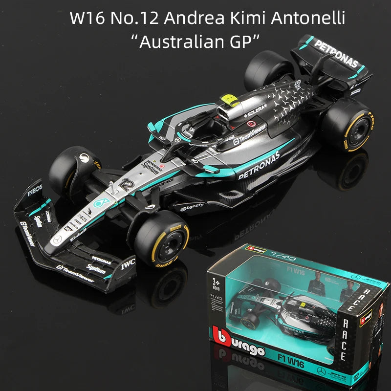 Bburago 1:43 2025 F1 Legierungsauto Modell Formel Racing Die Cast Spielzeug SF25 RB21 W16 MCL39 Red Bull Mercedes Ferrari McLaren