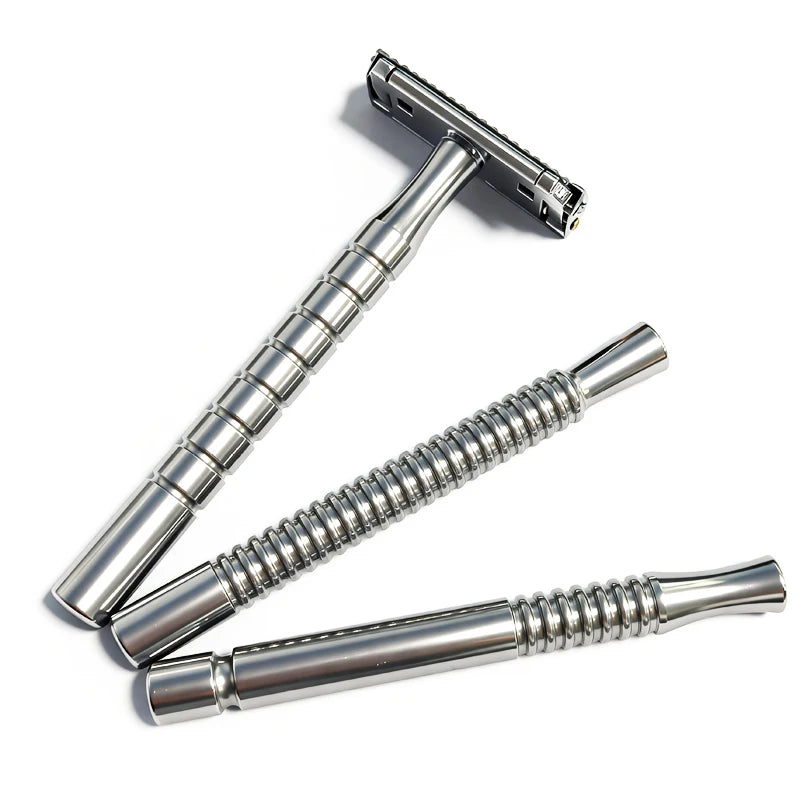 Shavcooo Glide Pro 4D Edelstahl Sicherheitsrasierer Umweltfreundlicher Dual-Halb-Rasierer für Herren und Damen Geschenkset mit Reiseetui