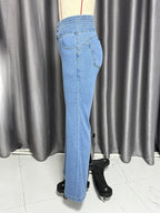 Elastischer Bund Sexy Bodycon Jeans Damen Streetwear Hohe Taille Elastischer Slim Fit Leichter Hüftlift Mode Jeanshose