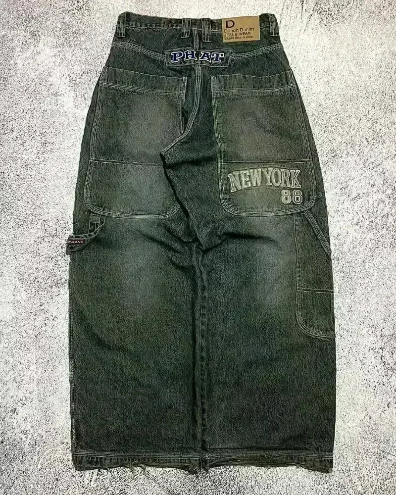 Amerikanische Y2K 2025 Neue weite Baggy Black Jeans Oversized Damen Street Casual Joker Denim-Hose Paar-Jeans Vintage Streetwear