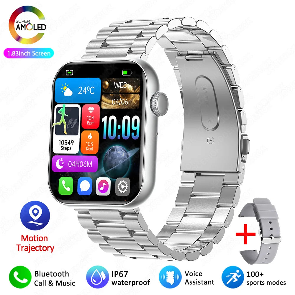 2025 Neue Sport Smartwatch Herren Full Touchscreen Herzfrequenz Bluetooth Anruf 1,9 Zoll KI-Sprache IP68 Wasserdichte Smartwatch Damen