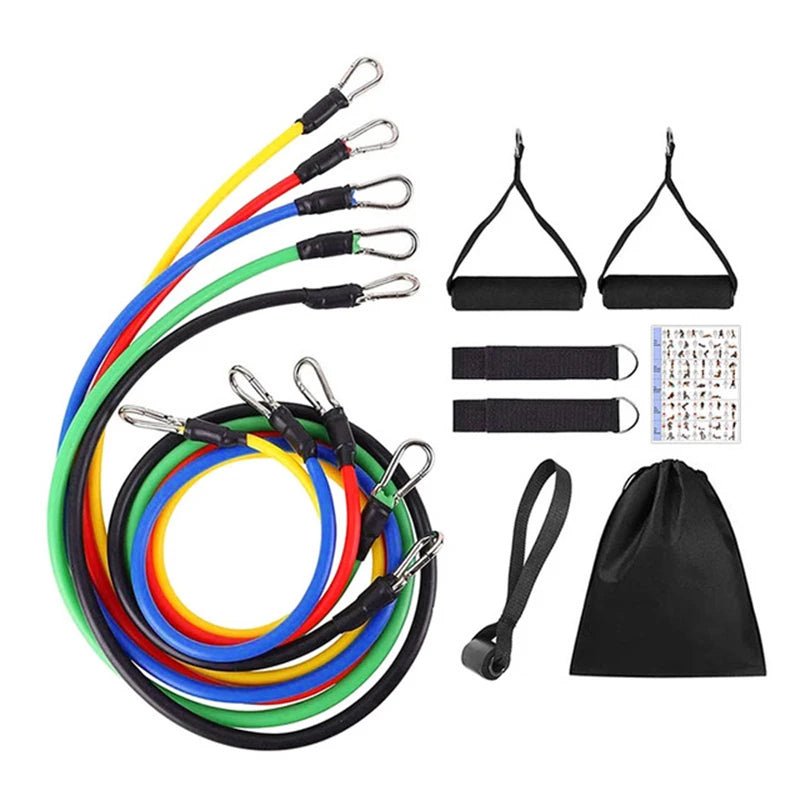 11pcs/Set Pull Rope, Resistance Bands, Portable Fitness Equipment, Ankle Strap, Chest Expander, Elastic Exercise Band Hauptbild