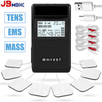Digital TENS EMS Unit 4-Channel Tens Electrostimulator Rechargeable Muscle Stimulator with 20 Intensity Levels for  Pain Relief