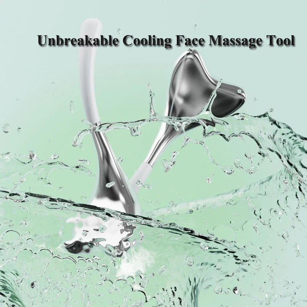 Kühlende Spa-Eisgloben-Roller, Edelstahl-Gua-Sha-Kryo-Sticks, Gesichts- und Augenmassagegerät, Hautpflegewerkzeuge, Geschenke für Frauen