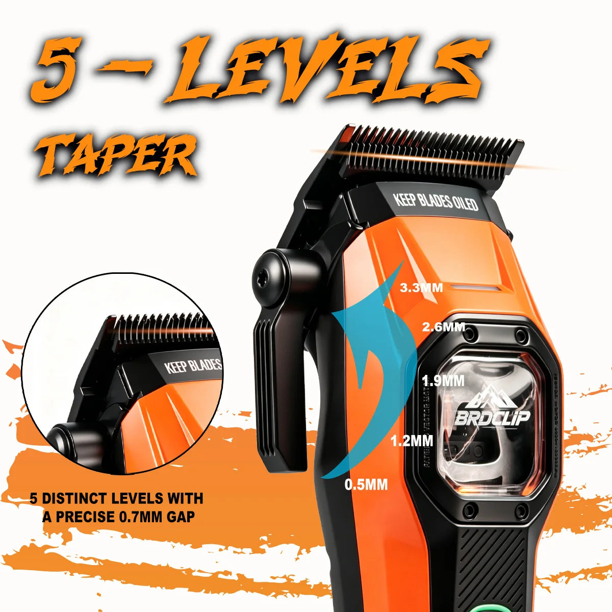 Neuer professioneller BRDCLIP Salon Friseur-Set Vektormotor Haarschneidemaschine 7800-13000 U/min Trimmer 8000-13000 U/min Metallgehäuse 2603 Rasierer
