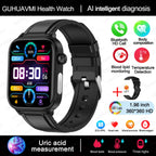 2025 Neue KI-Diagnose Blutfette Harnsäure Körperzusammensetzung Test Smartwatch für Herren EKG+PPG Bluetooth Anruf Gesundheits-Smartwatch