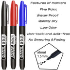 1/6 PCS Permanent Marker Pen Manga Drawing Markers Black Blue Red Waterproof Ink Sketch Pens Stationery Art School Supplies