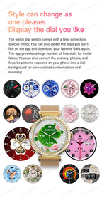 Fashion Zircon Smartwatch 1,46" AMOLED Bildschirm 5.4 Bluetooth Anruf Herzfrequenz Temperaturüberwachung Damen Smartwatch Schrittzähler