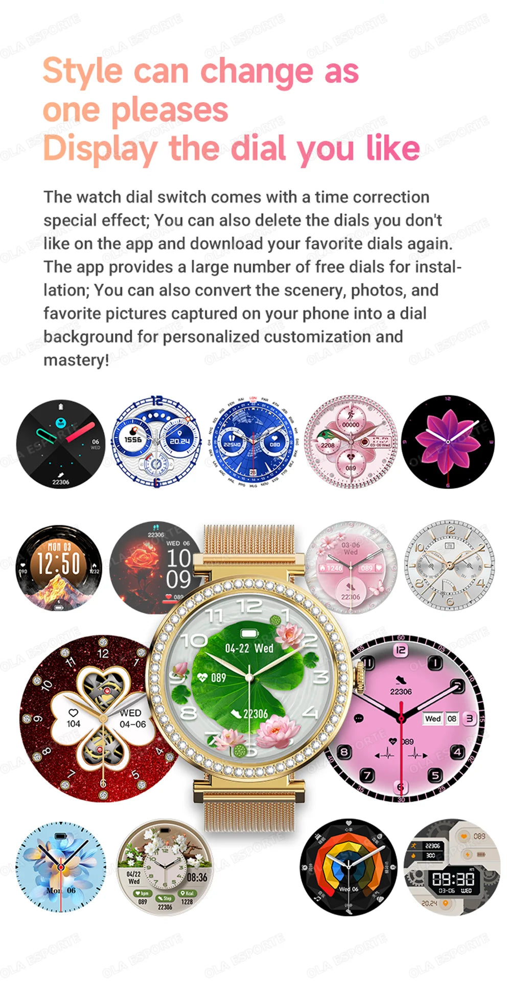 Fashion Zircon Smartwatch 1,46" AMOLED Bildschirm 5.4 Bluetooth Anruf Herzfrequenz Temperaturüberwachung Damen Smartwatch Schrittzähler