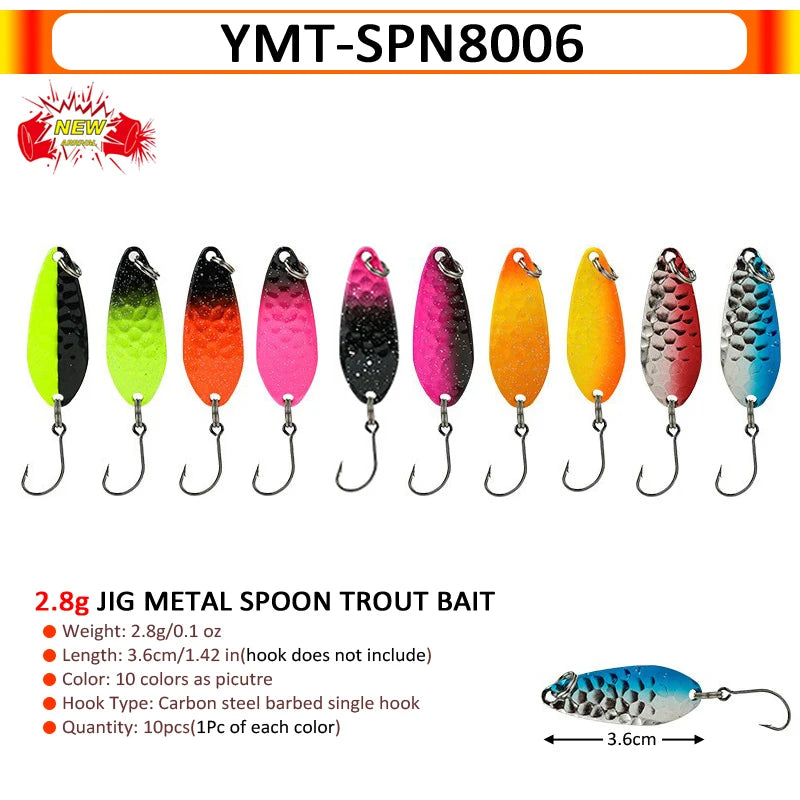 7/9/10 Stück Forellenköder 2,5g/2,6g/3g/3,2g/3,5g/5g Metalllöffel Angelköder Wobbler Casting Jigging Angelzubehör Pesca Döbel