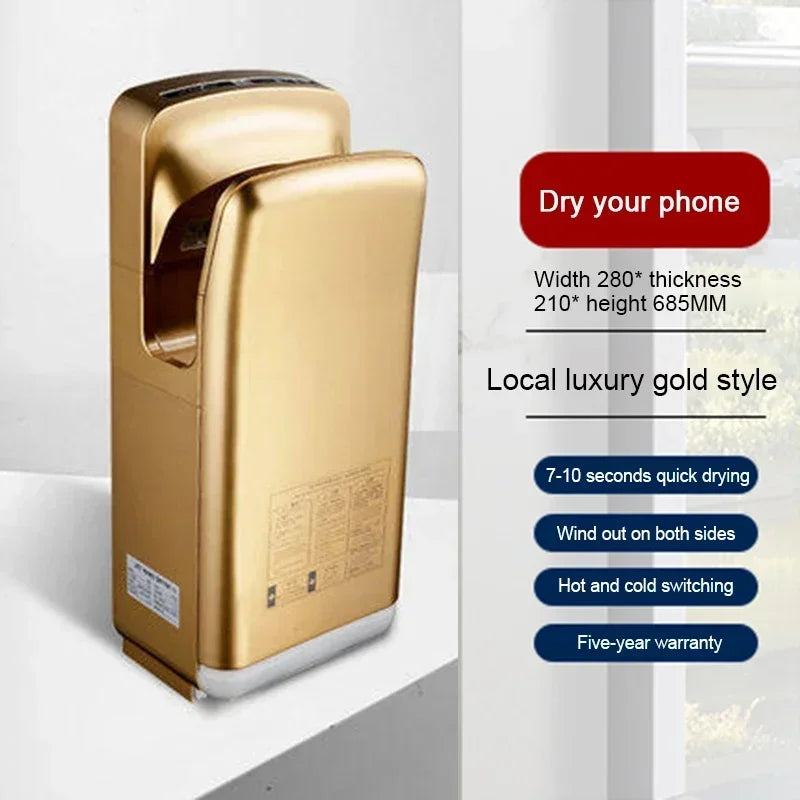 Full New Hand Dryer Induction Hotel Restauran High Speed Jet-type Hand Drying Machine Double-sided hand dryer 220v
