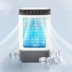 USB Tragbarer Klimaanlagen-Ventilator Dual-Nebelbefeuchter Eisbox 3-Gang Desktop-Kühlventilator mit LED-Nachtlicht