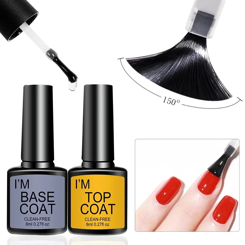 Gel-Nagellack-Kit, professionelles Nagelgel-Kit mit Nageltrockner, Soak-Off-Nagellack-Kit, Unterlack, Überlack, Maniküre-Werkzeug-Set