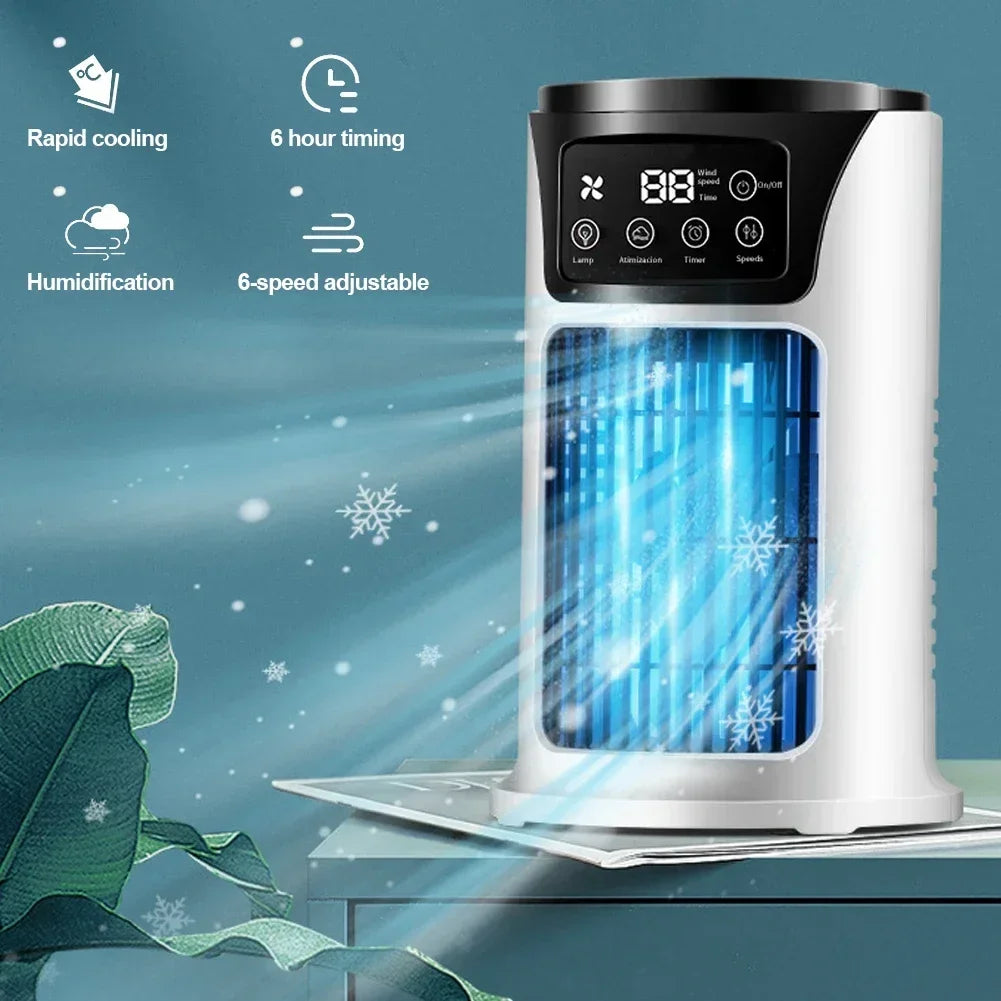 Multifunktionaler Verdunstungsventilator Tragbare Kalte Klimaanlage Kleiner Luftkühler Natürlicher Luftgekühlter Ventilator für den Schreibtisch