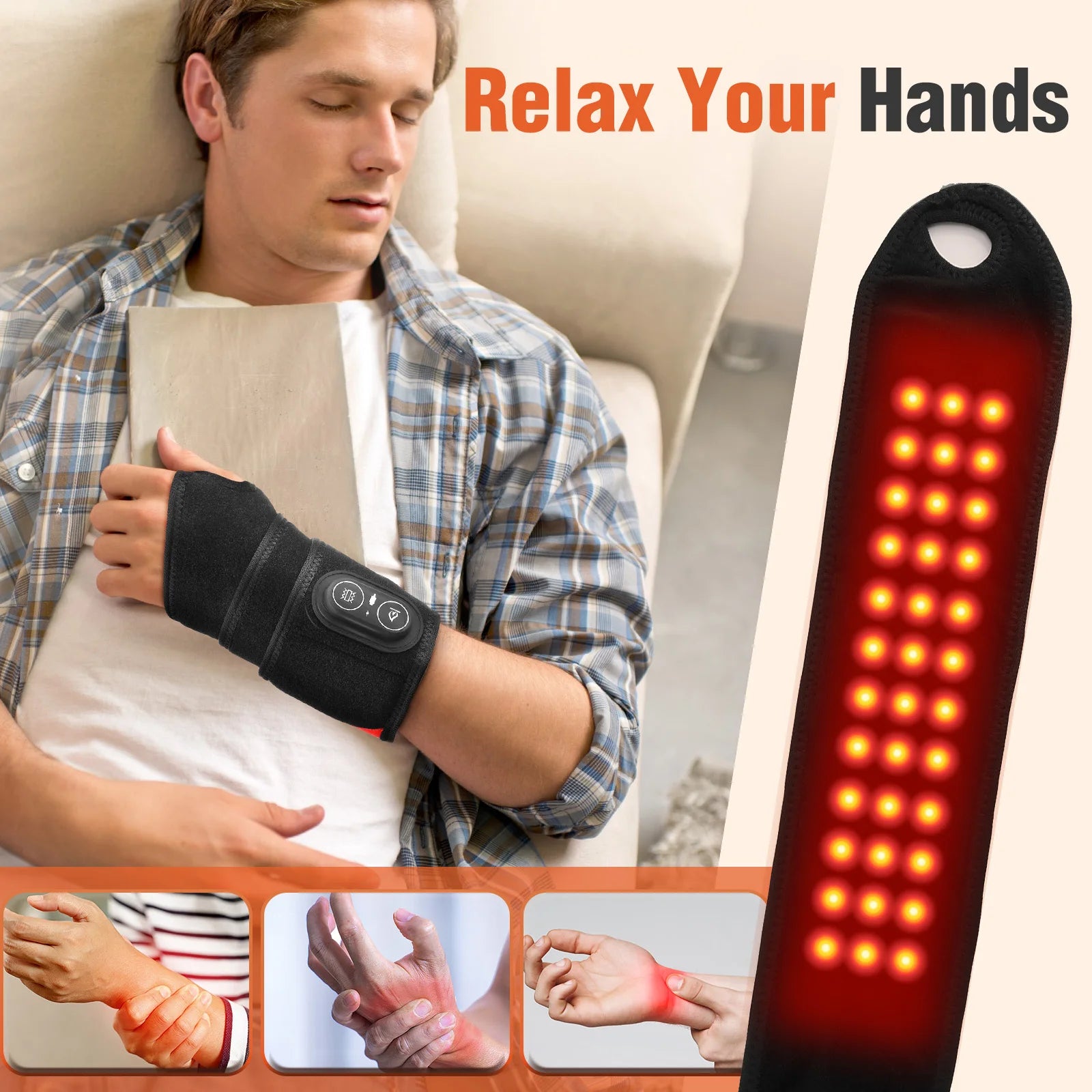 Multifunktionaler Heiz-Handgelenkschutz Sportschutz Handmassagegerät Stütz-Handgelenkband Manschette Werkzeug Wärme-Gesundheitspflegegerät