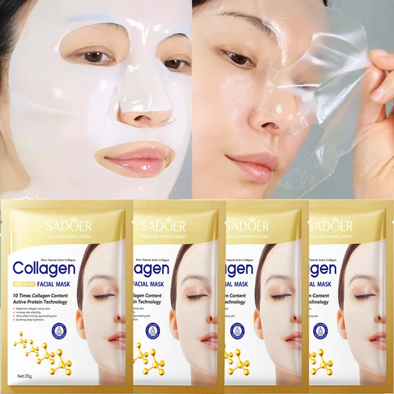 10 Stk. Kollagen Anti-Falten Gesichtsmaske Anti-Aging Mildert feine Linien Strafft die Haut Feuchtigkeitsspendend Aufhellend Hautpflege Koreanische Kosmetik Zweitbild