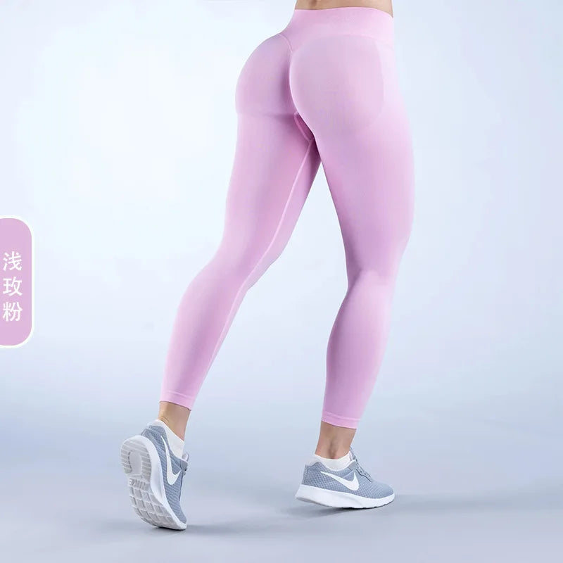 Damen High Waist Nahtlose Yoga Leggings Bauchkontrolle Po-Lifting Workout Hose Weiche Athletic Leggings für Fitnessstudio Fitness Laufen