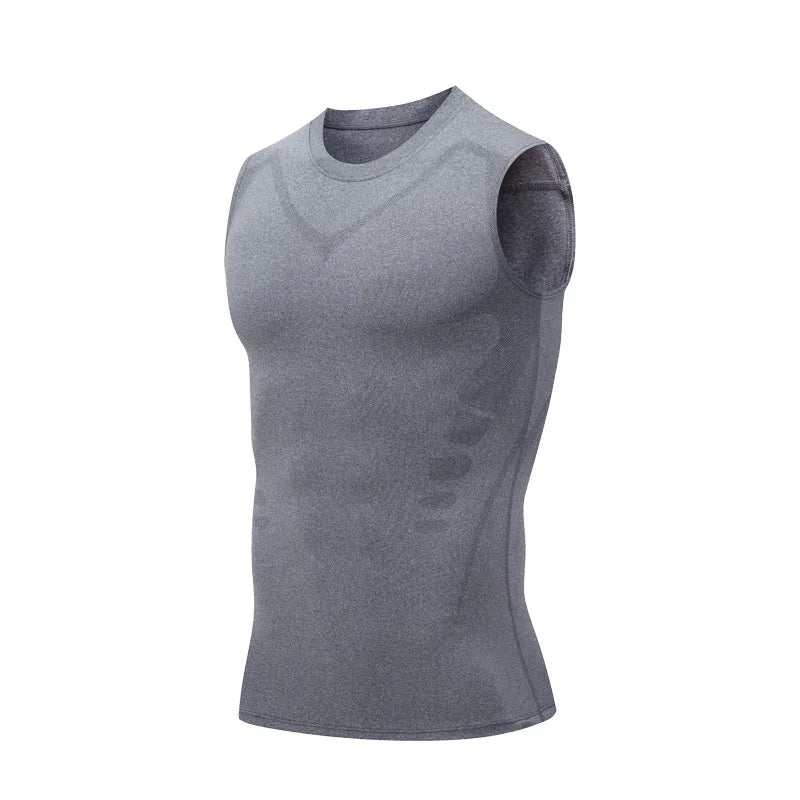 Kompressions-Tanktop Herren Gym-Shirt Ärmellos Schnelltrocknend Bedruckte Sportbekleidung Herren Fitness Bodybuilding Weste Workout Muskel-Top