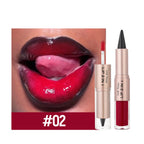 Schwarzer brauner, spitz zulaufender Lipliner-Konturenstift, doppelseitiger Spiegel, aufpolsternder Lippenglanz, kristallklarer Lipgloss, sexy roter Lippen-Tint-Make-up