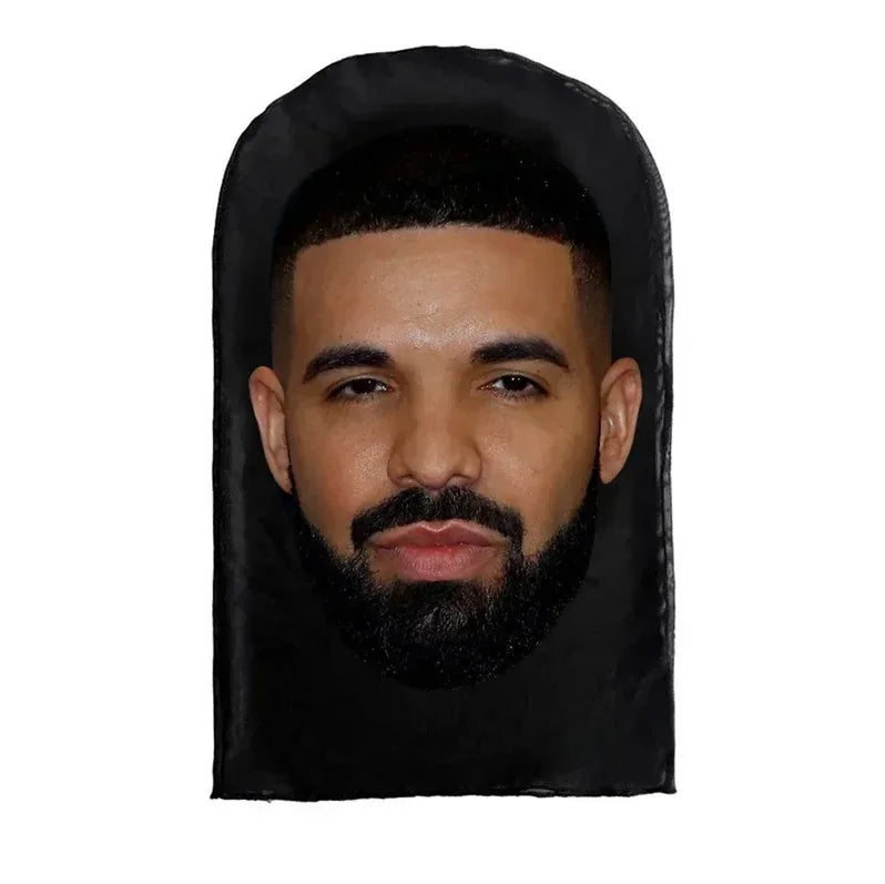 Neue 3D-gedruckte Kanye Maske Drake Elastisches Mesh Vollgesichtsmaske für Unisex Cosplay Kopfbedeckung Party Simulation Sturmhaube Mütze Kopfbedeckung