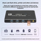 MZX KVM Switch Switcher 4K 60Hz HD4K 2.0 Splitter USB 3.0 Hub Docking Station Dock 2 Computers PC Sharing Keyboard Mouse Printer