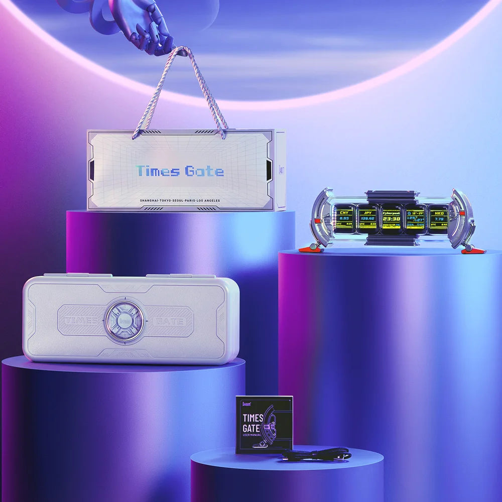 Divoom Times Gate Gaming Room Setup Digitaluhr mit intelligenter App-Steuerung, WLAN-Verbindung, RGB-LED-Anzeige, Büro-Dekor Cyberpunk