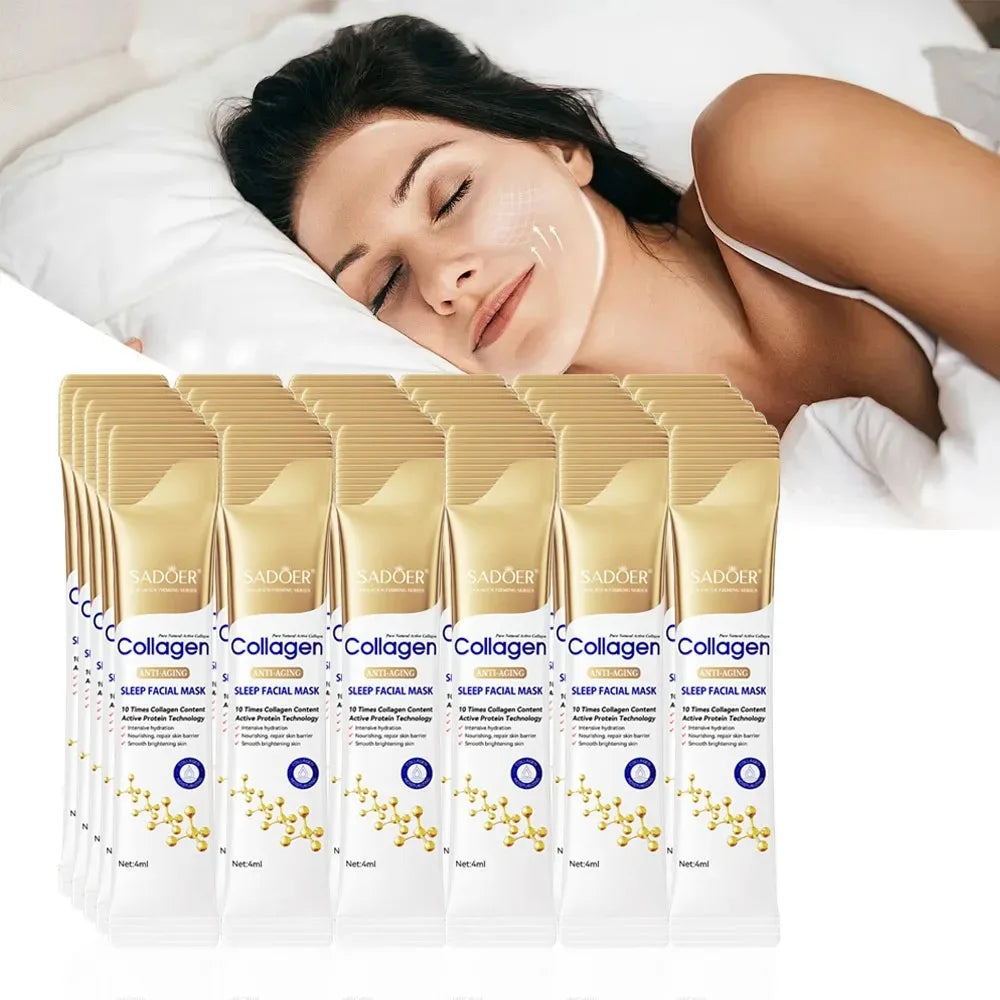 30 Stück Sadoer Kollagen Schlafmaske Gesichtspflege Feuchtigkeitsspendend Aufhellend Straffend Hydratisierend Maske Gesichtshautpflege