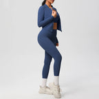 3-teiliges Sportbekleidung Yoga-Set Gym Sport-BH Reißverschlussjacke Leggings Kleidung Sportbekleidung Yoga-Anzüge für Damen Fitness-Set Trainingsanzug