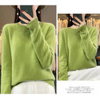 100 % Merinowolle Pullover Damen O-Ausschnitt Kaschmir Strickwaren Female Pullover Herbst Winter Freizeit Oberteile Einfarbig Weiche Kleidung
