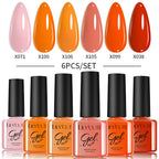 LILYCUTE 6PCS Gel-Nagellack-Set Sommer Neon Nagellack-Gel-Kits für DIY Nagel Semi-Permanenter UV-Lampe Gellack Nagellack-Set