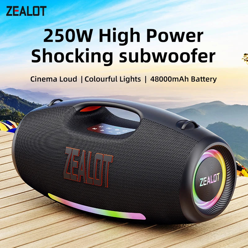 ZEALOT-S89 250W Wasserdichter tragbarer Bluetooth-Lautsprecher, kabelloser Outdoor-Boombox-SubwooferDreifach passive Radiatoren-Tiefer Bass Hauptbild
