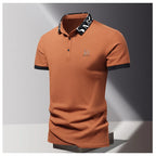 Sommer Herren-Poloshirt modisches Eisseide schnell trocknendes Kurzarm-T-Shirt einfarbig locker sitzendes Businesskragen-Oberteil