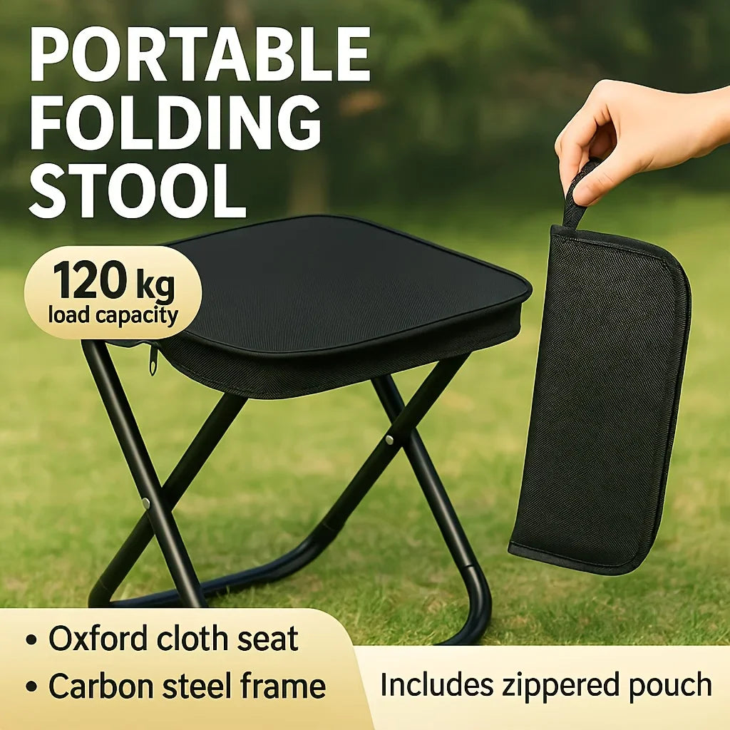 Tragbare Klapp-Angelausrüstung Leichtes Gestell aus Eisenlegierung Klappbare Outdoor Camping Picknickbank Handtasche Kompakter Robuster Hocker