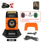 ROSYOUS RS-999 Elektrischer Herrenrasierer 13000 U/min Magnetischer Vektormotor Vollmetall mit Ladestation 2000mAh Friseursalon Bartschneidemaschine
