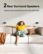 ULTIMEA 7.1 Surround Soundbar, 3D Virtual Surround Sound System mit Subwoofer, 2 Rücklautsprechern, Heimkino TV-Lautsprecher, Schwarz