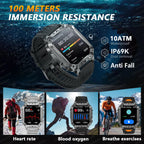 2026 TANK Neue 1400mAh Militär GPS Smartwatch Herren 2.01" AMOLED-Bildschirm 10ATM Wasserdichte Uhr SOS Anruf Taschenlampe Smartwatch iOS