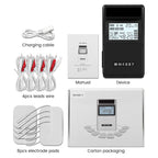 Digital TENS EMS Unit 4-Channel Tens Electrostimulator Rechargeable Muscle Stimulator with 20 Intensity Levels for  Pain Relief