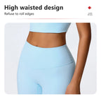 Hearuisavy Sommer Superweiches 2-teiliges Damen-Sportshorts-Set atmungsaktives Fitness-Yoga-BH Freizeit-Push-Up-Workout-Crop-Top