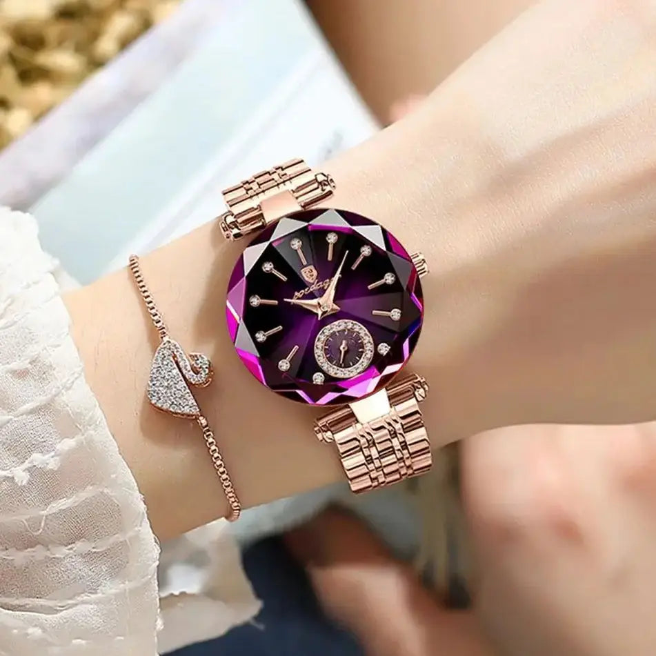 POEDAGAR Luxusuhr für Damen, wasserdicht, lässige Quarzuhr für Damen, hochwertige elegante Damenuhren, Damenuhr Reloj+Box