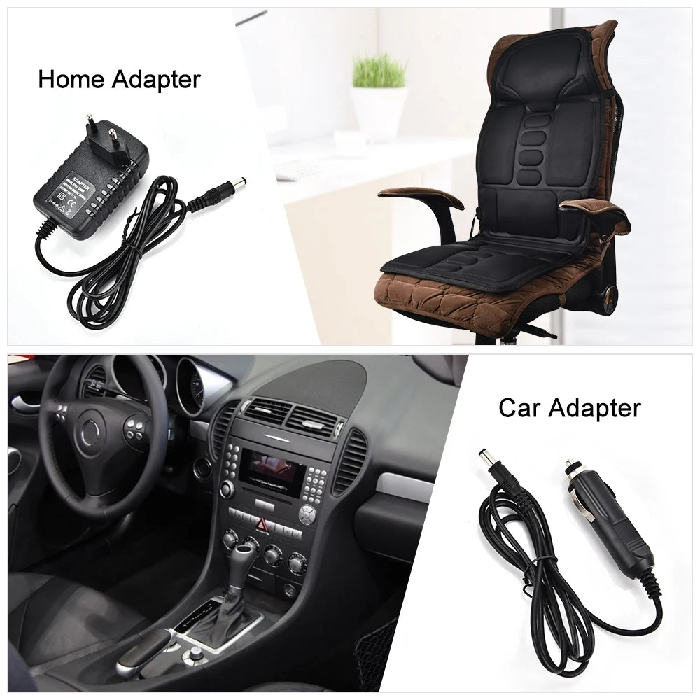Massagesitzauflage Elektrisch Heizend Vibrationsmassage Nacken Rücken Körperkissen Massage für Auto Zuhause Lendenwirbelmatratze