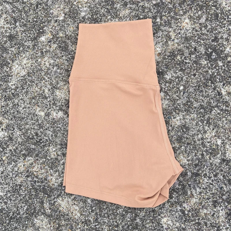 Sexy einfarbige Damen-Fitness-Sportshorts, hohe Taille, athletische Yoga-Shorts, Bein-Radfahren, umfassendes Training, Jogging, Squat-Proof