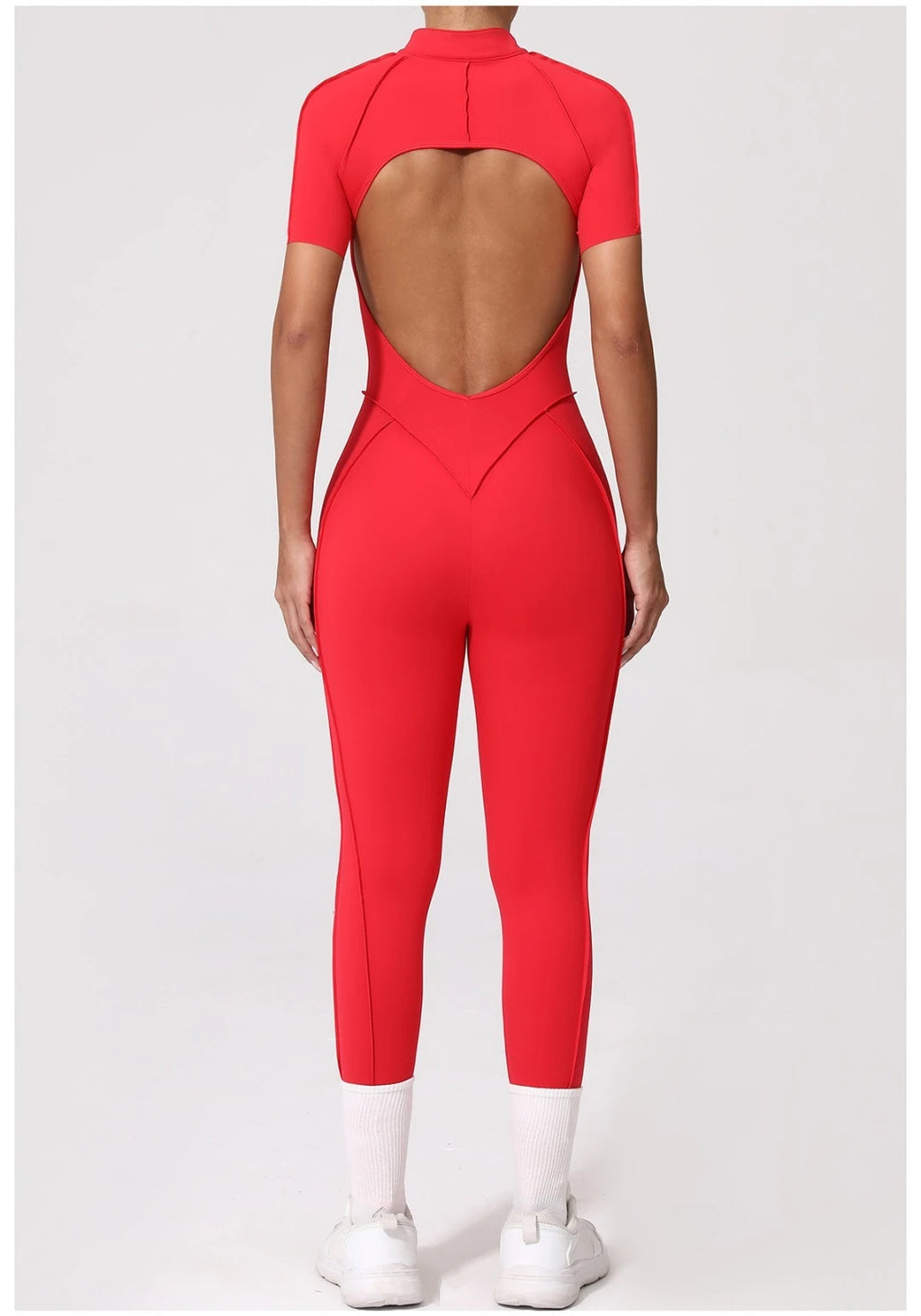 Women's Yoga Jumpsuit Hip Lift Sports Fitness Removable Padding Backless Zipper Leggings One-Piece Running Workout Gym Jumpsuit