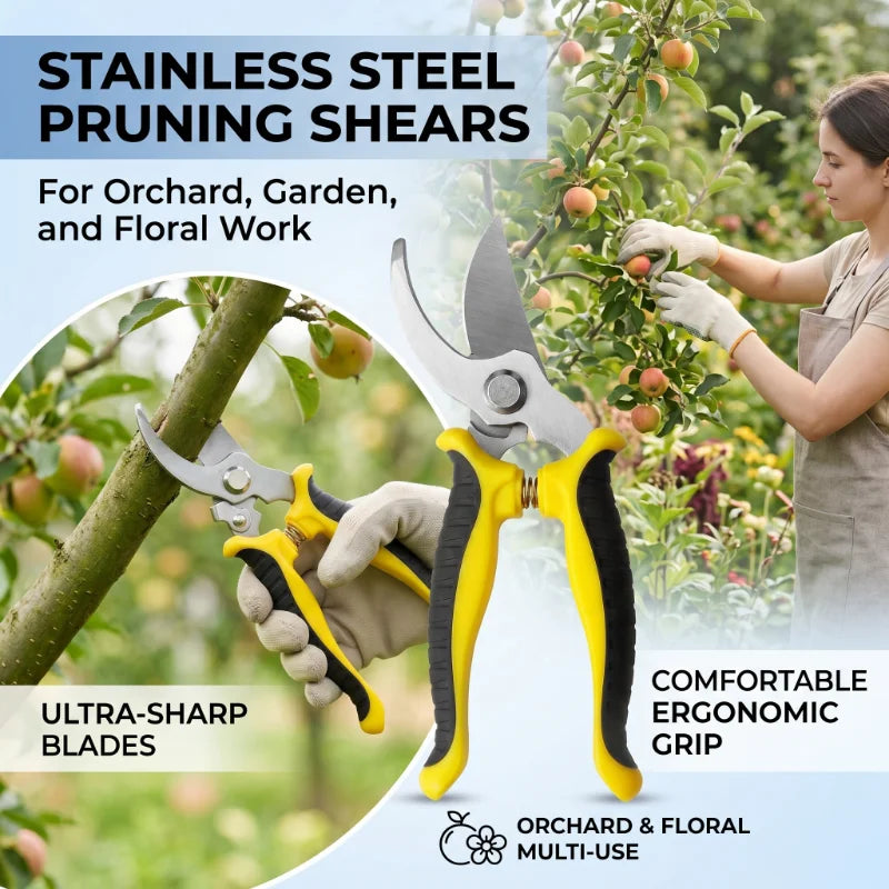 Edelstahl professionelle Gartenschere Astschere Obstbäume Blumen Haushalt Beschneidungswerkzeuge Schere