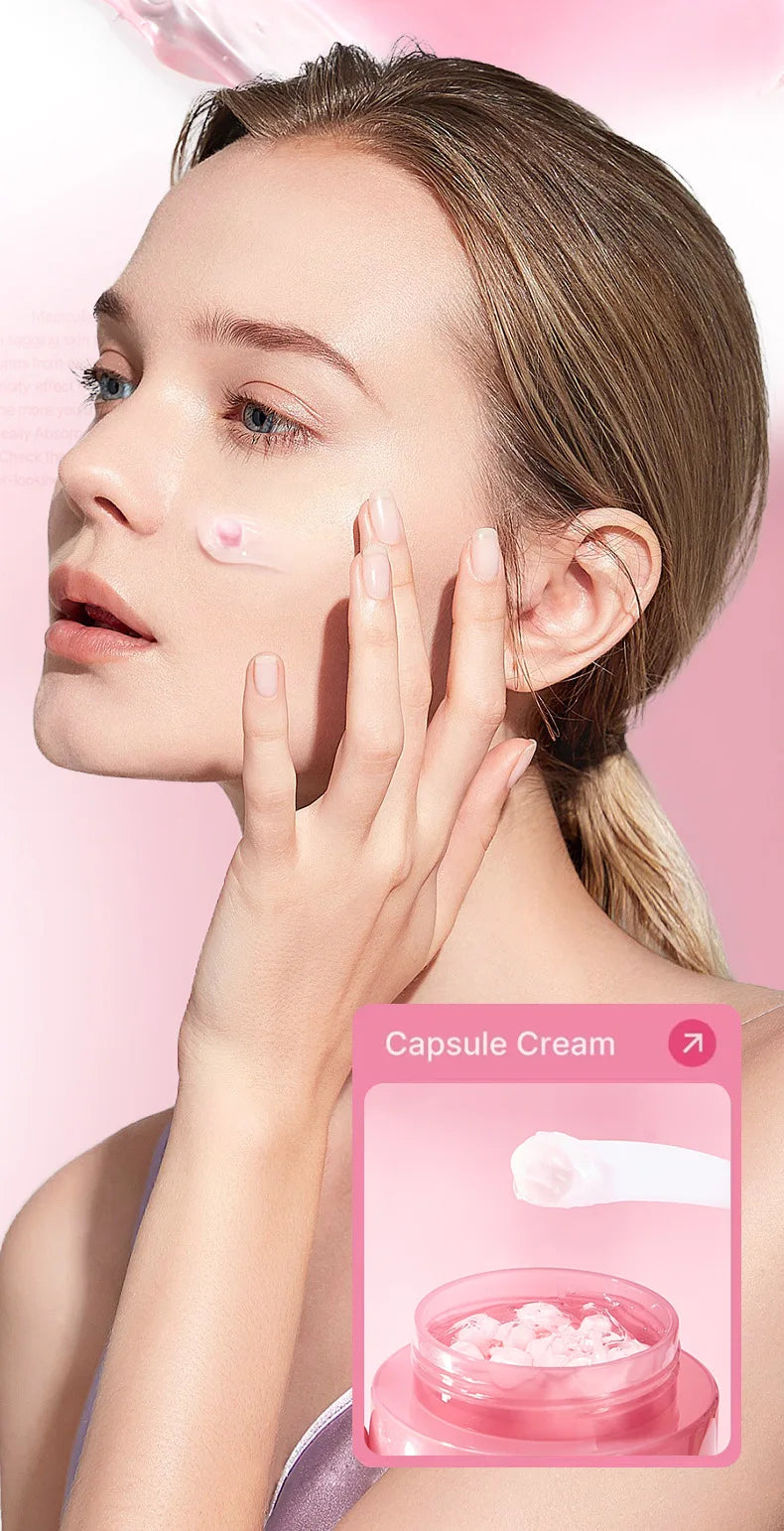 Koreanische rosa Kollagen PDRN Kapselcreme mit Niacinamid Creme für ungleichmäßigen Hautton Leichte Gesichtsfeuchtigkeitspflege Nicht fettende Pflege