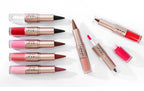 Schwarzer brauner, spitz zulaufender Lipliner-Konturenstift, doppelseitiger Spiegel, aufpolsternder Lippenglanz, kristallklarer Lipgloss, sexy roter Lippen-Tint-Make-up