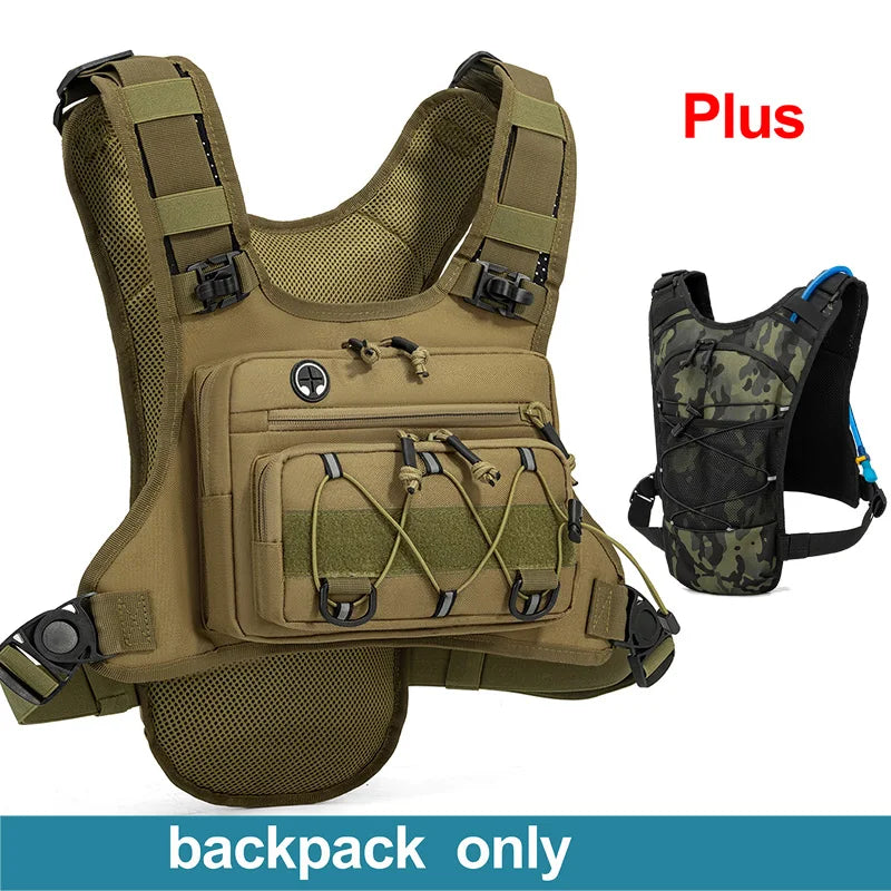 Lauf-Brusttasche Trinkweste zum Radfahren Wandern Fahrradrennen Marathon Tasche Herren Damen Sport Taktische Bauchtasche Camping Rucksack