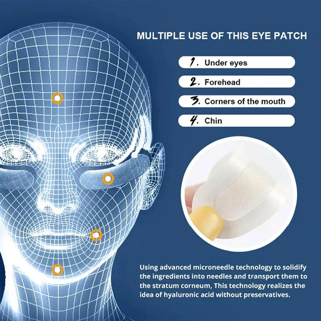 5/10/30 STÜCK Microneedle Augenpads Maske Koreanische Hautpflege Hyaluronsäure gegen Faltenbildung Alterung Augenringe Augenmaske Feuchtigkeitsspendend