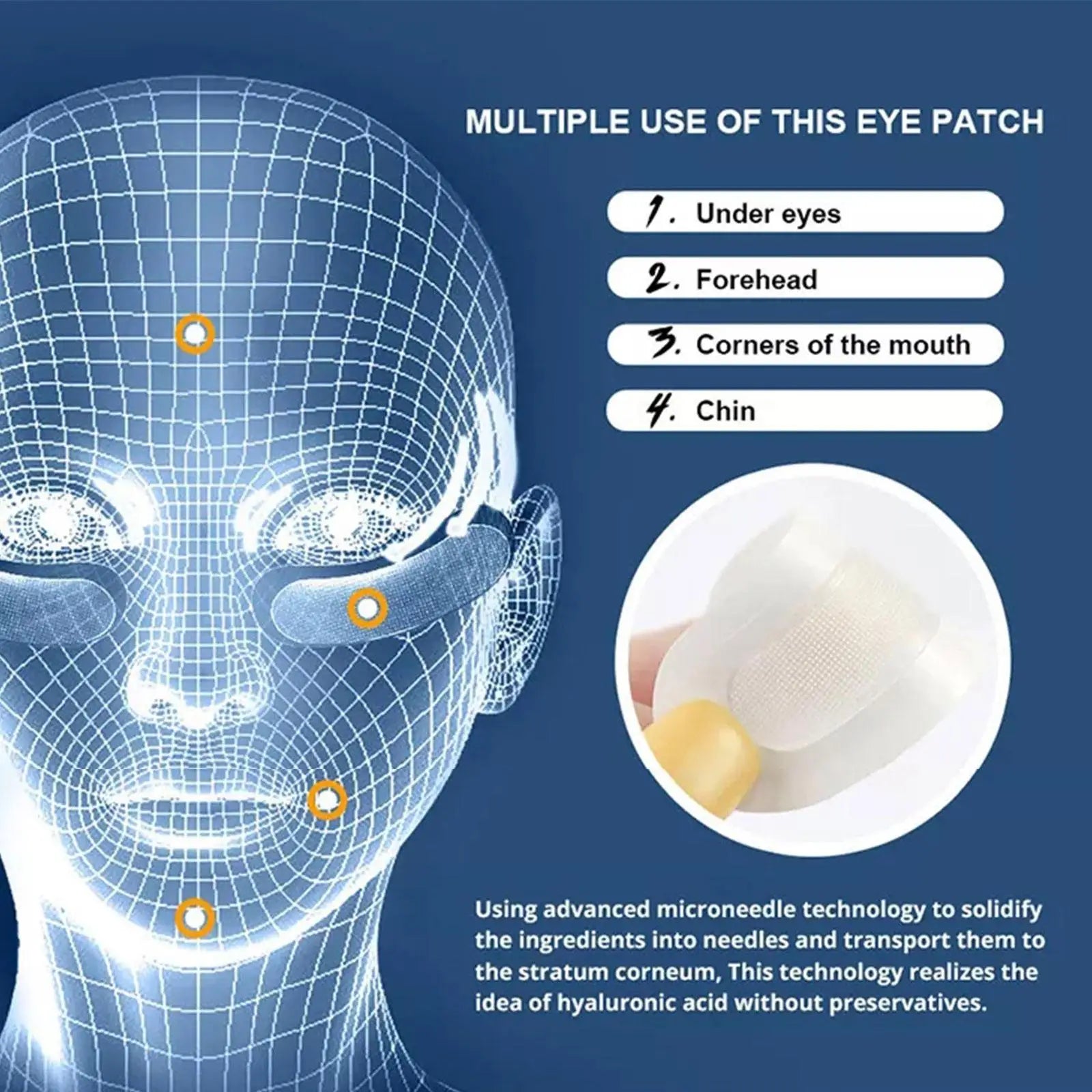 5/10/30 STÜCK Microneedle Augenpads Maske Koreanische Hautpflege Hyaluronsäure gegen Faltenbildung Alterung Augenringe Augenmaske Feuchtigkeitsspendend