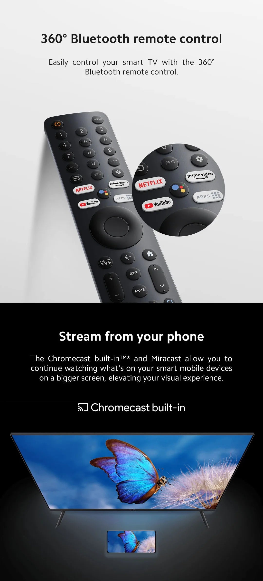 Xiaomi TV A 32, Kompakte Größe mit farbintensivem Bildschirm, dynamischer Sound mit Dolby Audio™, DTS-X und DTS Virtual:X, hochwertiges Metall-Finish